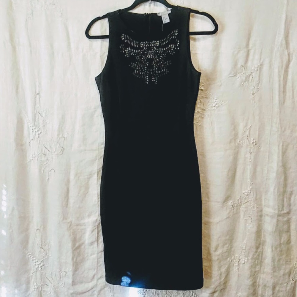 H&M Sheath Sleeveless Little Black Dress Cutout Design NWT - Picture 3 of 10